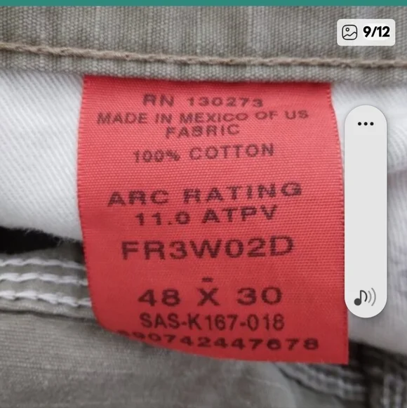 Wrangler | 48X30 Riggs Workwear FR Utility Carpenter Pants KhakiI - Picture 3 of 12